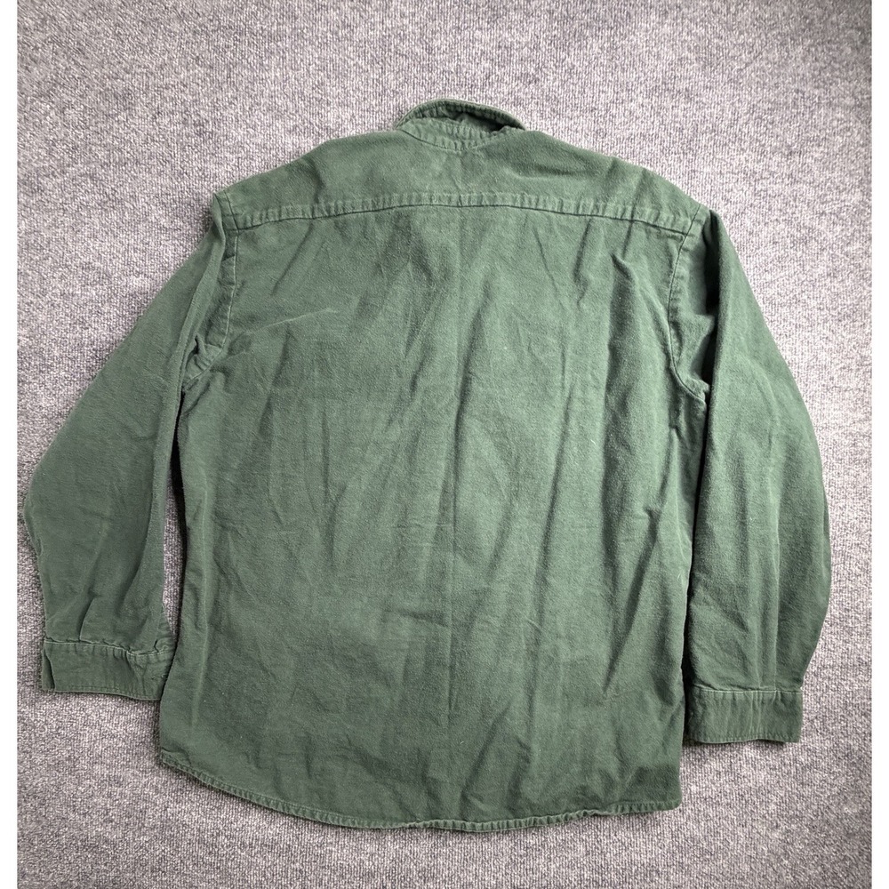 Big Bill Size Long Sleeve Button Down Shirt Green Made In USA Mens Workwear L - Picture 7 of 7